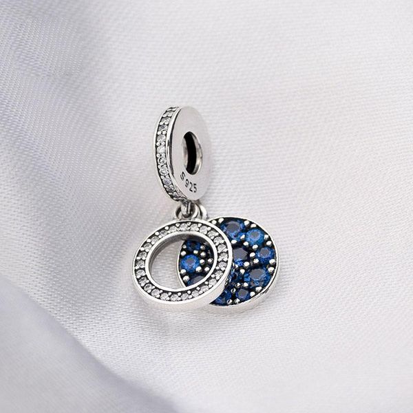 2022 new 925 sterling silver sparkling blue disc double dangle charm bead fits european jewelry charm bracelets, Black
2022 new 925 sterling silver sparkling blue disc double dangle charm bead fits european jewelry charm bracelets, Black