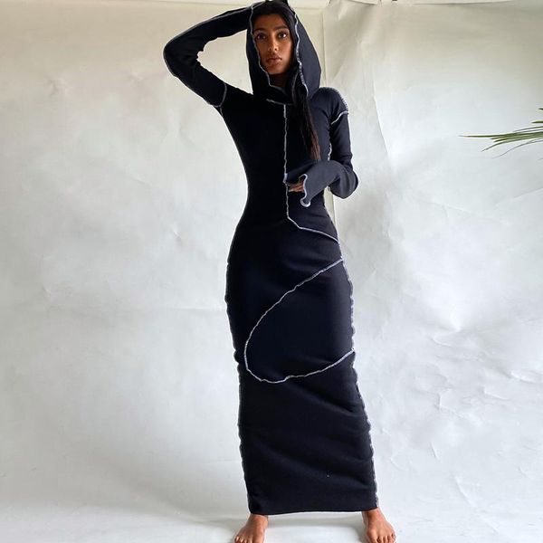 casual dresses 2021 long sleeve hooded patchwork skinny maxi dress autumn winter women fashion streetwear outfits, Black;gray
casual dresses 2021 long sleeve hooded patchwork skinny maxi dress autumn winter women fashion streetwear outfits, Black;gray