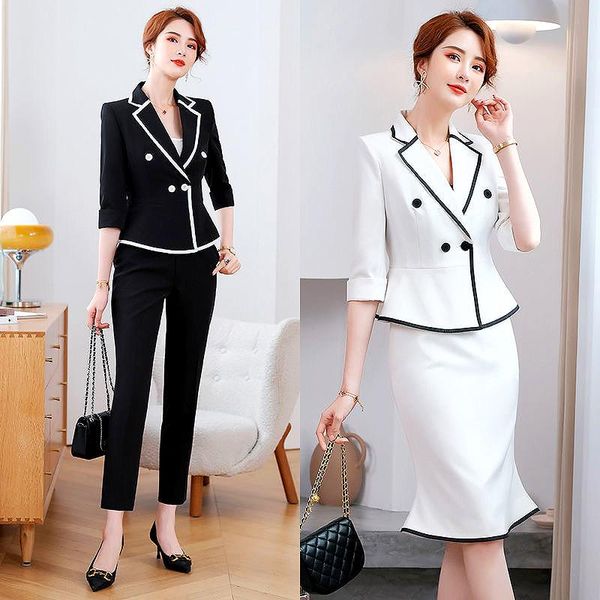 women's two piece pants spring autumn office ladies elegant suit two-piece sets female blazer temperament pantsuit clothing ls113, White
women's two piece pants spring autumn office ladies elegant suit two-piece sets female blazer temperament pantsuit clothing ls113, White
