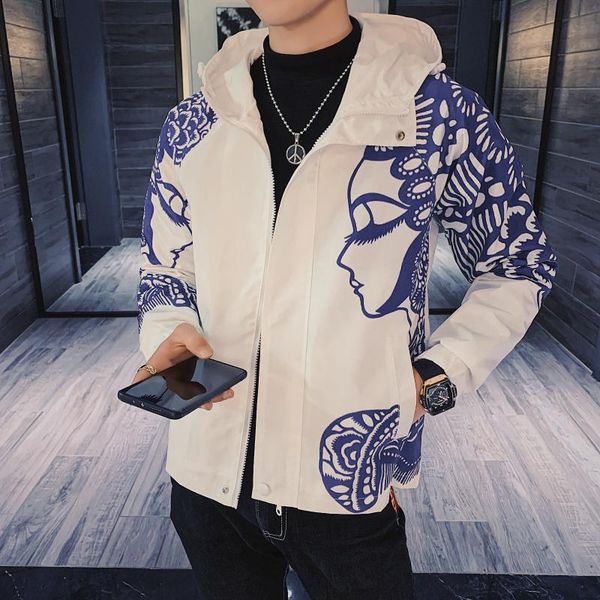 spring jacket man slim hooded jackets for men chinese peking opera printing windproof coat 0227-2 men's, Black;brown
spring jacket man slim hooded jackets for men chinese peking opera printing windproof coat 0227-2 men's, Black;brown