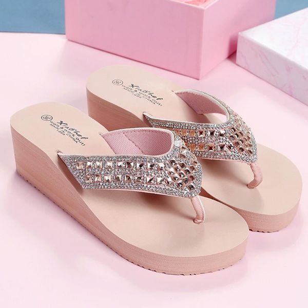 slippers 2021 summer womens fashion rhinestones wedges flip flops women's casual beach shoes platform sandals #1216, Black
slippers 2021 summer womens fashion rhinestones wedges flip flops women's casual beach shoes platform sandals #1216, Black