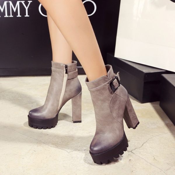super high heel short boots women's thick martin water platform bottom hentian children's autumn and winter 12cm, Black
super high heel short boots women's thick martin water platform bottom hentian children's autumn and winter 12cm, Black