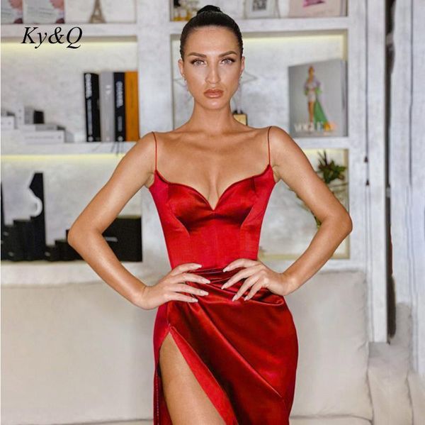 elegant satin v neck maxi women spaghetti strap sleeveless backless side split long dresses 2021 spring summer lady vestido casual, Black;gray
elegant satin v neck maxi women spaghetti strap sleeveless backless side split long dresses 2021 spring summer lady vestido casual, Black;gray