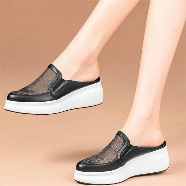 slippers platform pumps shoes women genuine leather round toe female wedges high heel mules summer fashion sneakers casual, Black
slippers platform pumps shoes women genuine leather round toe female wedges high heel mules summer fashion sneakers casual, Black