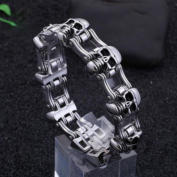link, chain jewels store 23cm stainless steel link chian bracelets men heavy chunky charm bracelet punk biker jewel, Black
link, chain jewels store 23cm stainless steel link chian bracelets men heavy chunky charm bracelet punk biker jewel, Black