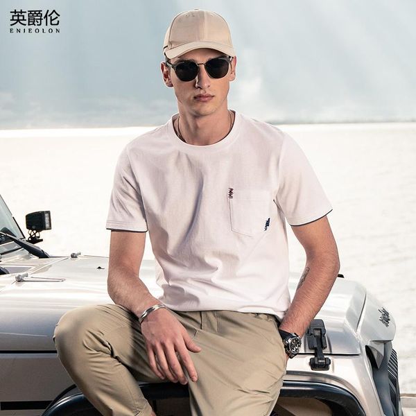 men's t-shirts enjeolon casual short sleeve t-shirt simplicity embroidery print porket summer tshirts 100% cotton o-neck tees t7680, White;black
men's t-shirts enjeolon casual short sleeve t-shirt simplicity embroidery print porket summer tshirts 100% cotton o-neck tees t7680, White;black