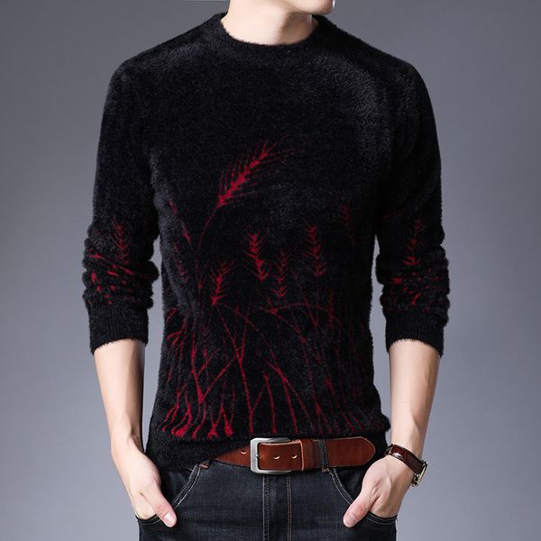 winter thickened round neck cashmere middle-aged and young mink sweater warm backing men's wear, Black
winter thickened round neck cashmere middle-aged and young mink sweater warm backing men's wear, Black