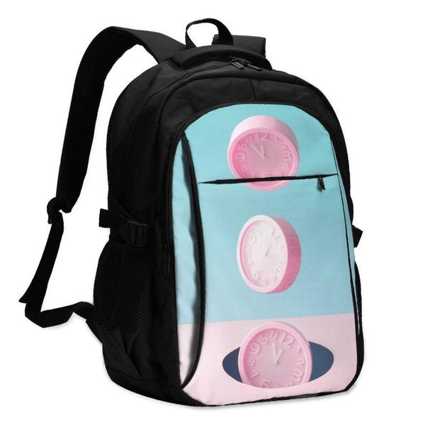 backpack 2021 women men fashion pastel pink wall clocks on blue backdrop falling down travel school recreation business bag
backpack 2021 women men fashion pastel pink wall clocks on blue backdrop falling down travel school recreation business bag