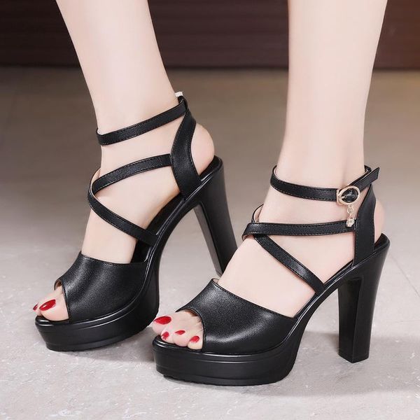 cross strap high heel sandals female 2021 summer thick with platform waterproof fish mouth model catwalk shoes, Black
cross strap high heel sandals female 2021 summer thick with platform waterproof fish mouth model catwalk shoes, Black