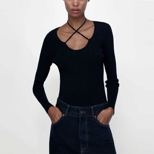 za fit knit sweater women long sleeve adjustable tied wide neckline female fashion autumn streetwear knitted sweaters 210602, White;black
za fit knit sweater women long sleeve adjustable tied wide neckline female fashion autumn streetwear knitted sweaters 210602, White;black