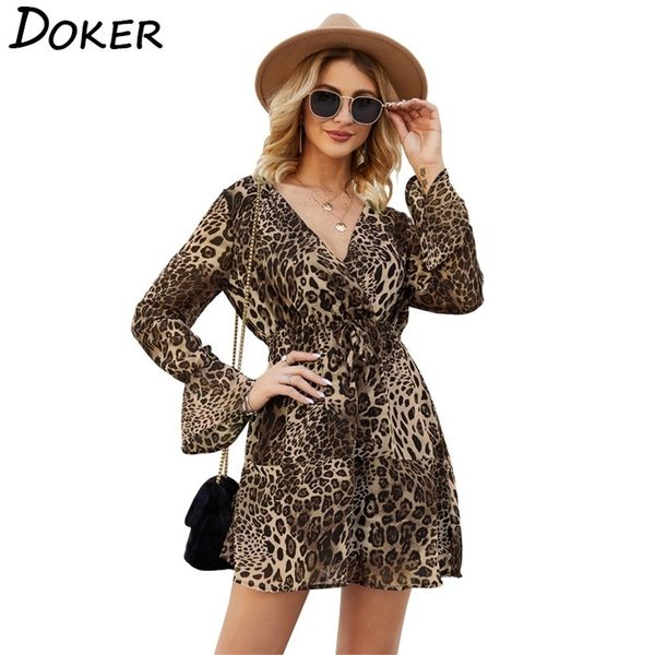 women mini dress autumn leopard print boho beach es ladies casual long sleeve v-neck a-line party vestidos 210604, Black;gray
women mini dress autumn leopard print boho beach es ladies casual long sleeve v-neck a-line party vestidos 210604, Black;gray