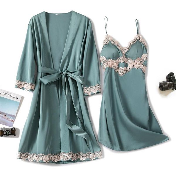 robe set women nightwear summer casual kimono bathrobe gown satin nightgown home clothing lace sleepwear women's, Black;red
robe set women nightwear summer casual kimono bathrobe gown satin nightgown home clothing lace sleepwear women's, Black;red