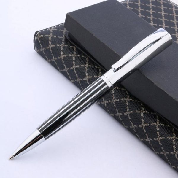 luxury brand ball pen baoer stainless steel trim silver black stripes ballpoint pens, Blue;orange
luxury brand ball pen baoer stainless steel trim silver black stripes ballpoint pens, Blue;orange