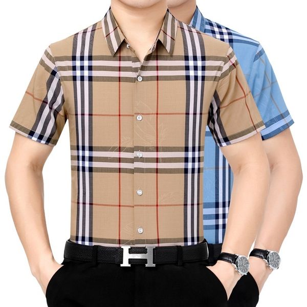 summer 2021 men's short sleeve shirt plaid new middle-aged business leisure silk, White;black
summer 2021 men's short sleeve shirt plaid new middle-aged business leisure silk, White;black
