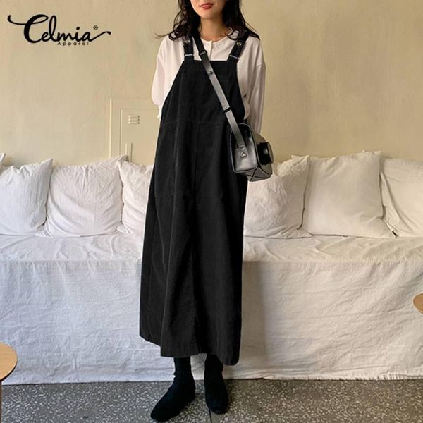 celmia winter women corduroy sleeveless dress 2021 autumn casual loose apron spaghetti strap pockets party midi robe dresses, Black;gray
celmia winter women corduroy sleeveless dress 2021 autumn casual loose apron spaghetti strap pockets party midi robe dresses, Black;gray
