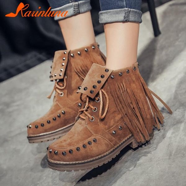 boots 2021 brand fashion woman shoes vintage fringe round toe cross-tied low heels rivet ankel female flock, Black
boots 2021 brand fashion woman shoes vintage fringe round toe cross-tied low heels rivet ankel female flock, Black