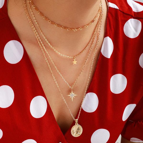 gold color choker necklace for women 4 layers stars coin alloy pendant chain necklaces & pendants velvet chokers fashion jewelry, Golden;silver
gold color choker necklace for women 4 layers stars coin alloy pendant chain necklaces & pendants velvet chokers fashion jewelry, Golden;silver