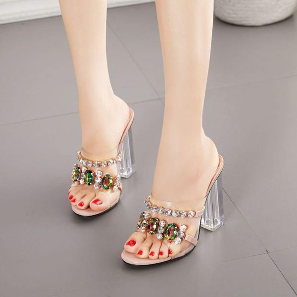 enplei women pumps summer fashion crystal diamond slides clear pvc transparent peep toe high heels dress sandals size 35-42, Black
enplei women pumps summer fashion crystal diamond slides clear pvc transparent peep toe high heels dress sandals size 35-42, Black