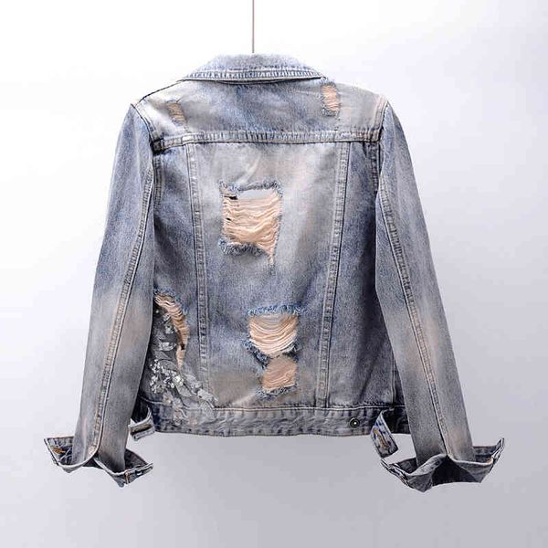women's fur & faux spring autumn vintage plus size beaded denim jacket korean slim short flowers hole jeans coat ladies streetwea, Black
women's fur & faux spring autumn vintage plus size beaded denim jacket korean slim short flowers hole jeans coat ladies streetwea, Black
