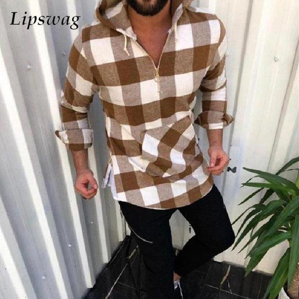men's casual shirts fashion autumn hooded 2021 plaid printing long sleeve loose pullover hoodie zip-up shirt men streetwear, White;black
men's casual shirts fashion autumn hooded 2021 plaid printing long sleeve loose pullover hoodie zip-up shirt men streetwear, White;black