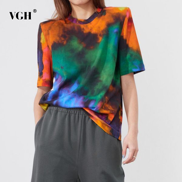 vgh casual tie dye t shirt for women o neck short sleeve hit color korean loose t shirts female new fashion summer clothing 210421, White
vgh casual tie dye t shirt for women o neck short sleeve hit color korean loose t shirts female new fashion summer clothing 210421, White