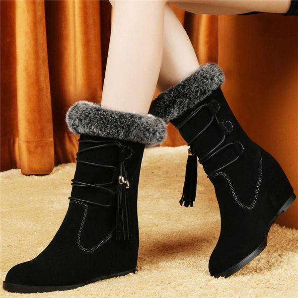 boots winter platform oxfords shoes women genuine leather wedges high heel riding female warm fur casual, Black
boots winter platform oxfords shoes women genuine leather wedges high heel riding female warm fur casual, Black