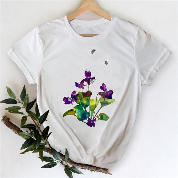 90s spring summer plant womens floral style clothing printing lady print graphic female tee shirt, White
90s spring summer plant womens floral style clothing printing lady print graphic female tee shirt, White