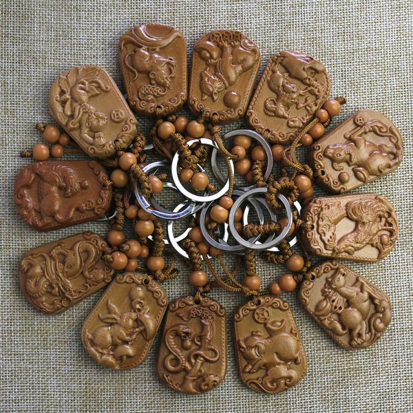 mahogany key chain wood carving twelve zodiac car pendant small gift enterprise, Silver
mahogany key chain wood carving twelve zodiac car pendant small gift enterprise, Silver