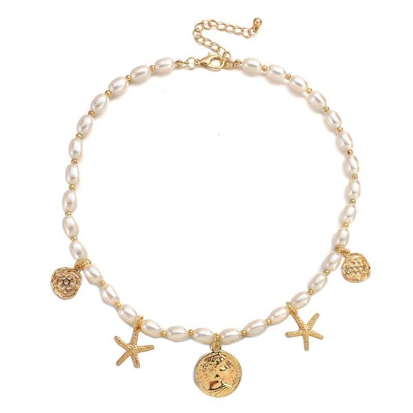 chains aensoa luxury pearl chain metal starfish coin long pendant necklace for women summer fashion bohemian jewelry gift, Silver
chains aensoa luxury pearl chain metal starfish coin long pendant necklace for women summer fashion bohemian jewelry gift, Silver