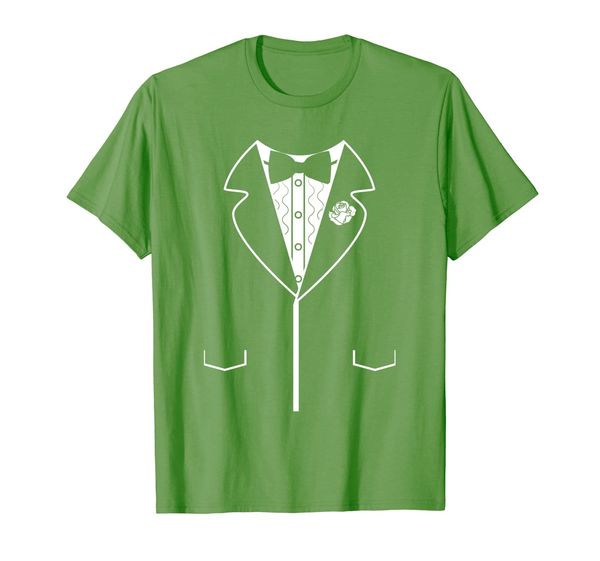 retro 1980s style tuxedo t shirt, White;black