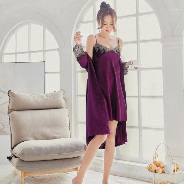 women's female robe & gown set night dress bathrobe women sleepwear deep v-neck nighties lace silk nightwear pyjama purple lingerie11, Black;red
women's female robe & gown set night dress bathrobe women sleepwear deep v-neck nighties lace silk nightwear pyjama purple lingerie11, Black;red