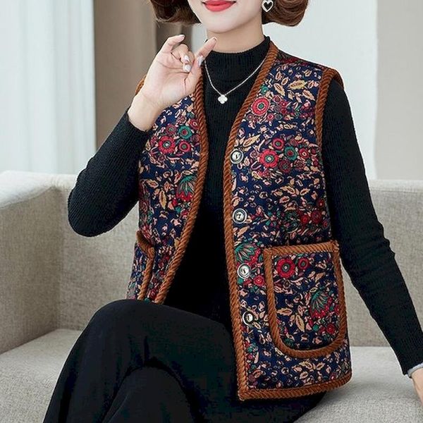 women's vests 2021 autumn winter women vest cotton-padded floral plaid waistcoat plus size sleeveless outwear female casual parka mujer, Black;white
women's vests 2021 autumn winter women vest cotton-padded floral plaid waistcoat plus size sleeveless outwear female casual parka mujer, Black;white