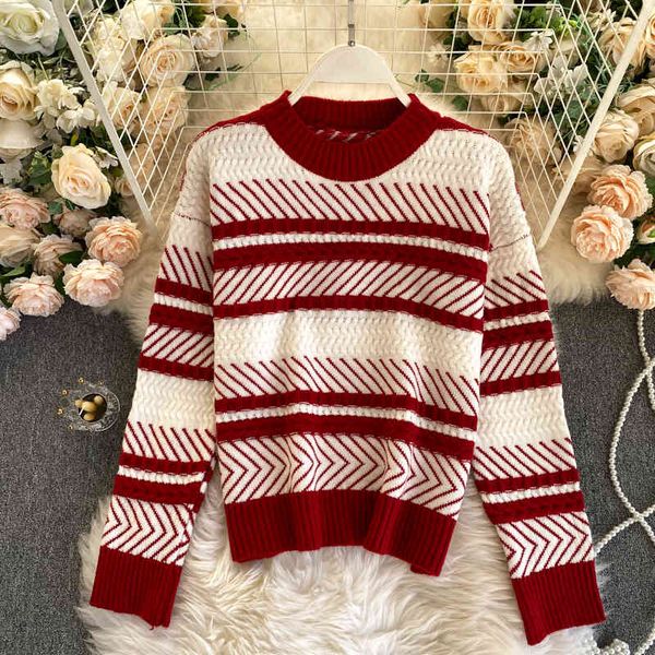 women's sweaters foamlina korean fashion women knit sweater autumn winter o neck long sleeve loose striped print casual pullover t, White;black
women's sweaters foamlina korean fashion women knit sweater autumn winter o neck long sleeve loose striped print casual pullover t, White;black