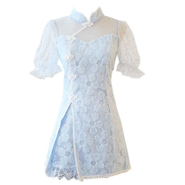 women elegant lace set cheongsam dress and short two piece chinese style fashion vintage party suit matching, White
women elegant lace set cheongsam dress and short two piece chinese style fashion vintage party suit matching, White