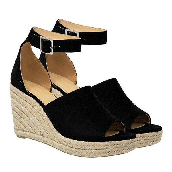 dress shoes wedges for women retro open toe ankle platform beach white sandals plus size weave high heels buckle-strap roman shoe, Black
dress shoes wedges for women retro open toe ankle platform beach white sandals plus size weave high heels buckle-strap roman shoe, Black