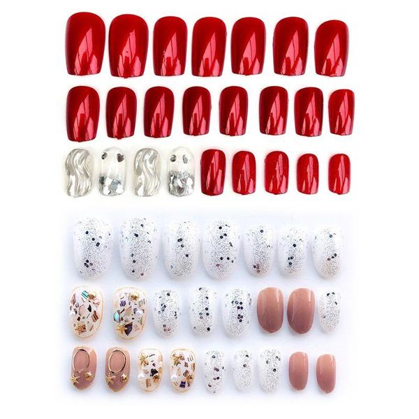 fashion 24pcs/set potherapy nails acrylic fake fingernails ins wave false simple middle-long size lady shell nail art, Red;gold
fashion 24pcs/set potherapy nails acrylic fake fingernails ins wave false simple middle-long size lady shell nail art, Red;gold