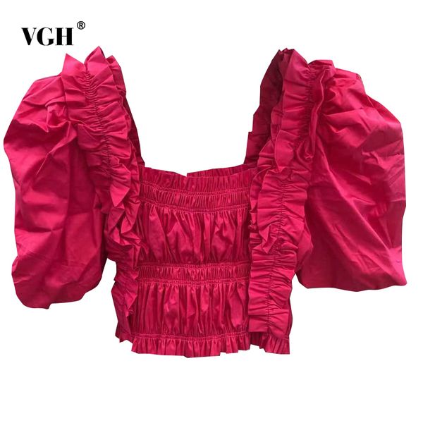 vgh vintage white blouses for women square collar puff half sleeve ruched slim casual short shirts female fashion style new 210421
vgh vintage white blouses for women square collar puff half sleeve ruched slim casual short shirts female fashion style new 210421