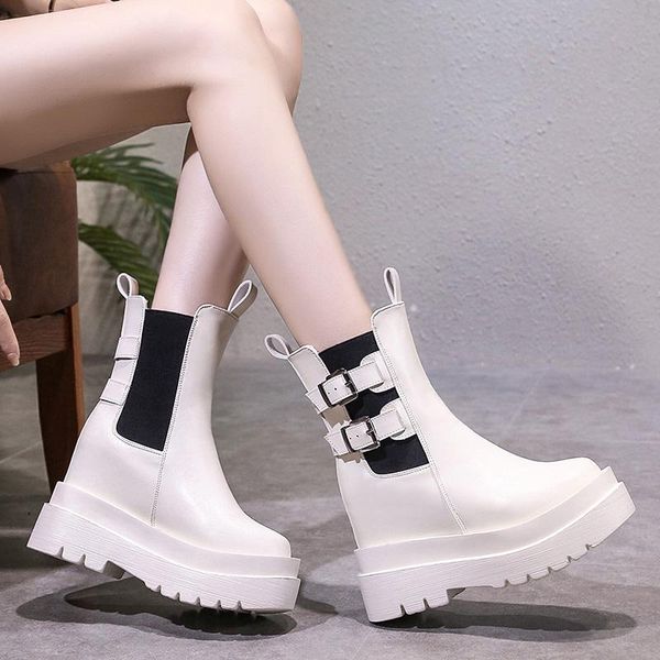 boots wedge ankle women shoes hidden heel metal buckle chunky platform winter height increase black beige
boots wedge ankle women shoes hidden heel metal buckle chunky platform winter height increase black beige