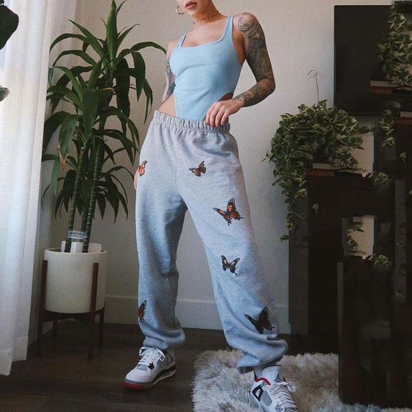 women's pants & capris 2021 autumn butterfly sweatpants women joggers high waisted track for trousers sweat, Black;white
women's pants & capris 2021 autumn butterfly sweatpants women joggers high waisted track for trousers sweat, Black;white