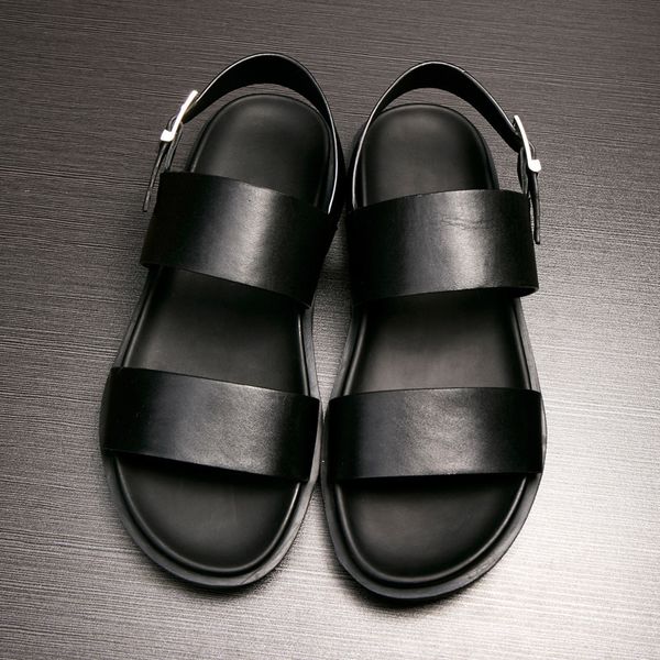 leather slippers summer sandals men's thick soled casual beach flip flops open toe roman sandals shoes gvt0, Black
leather slippers summer sandals men's thick soled casual beach flip flops open toe roman sandals shoes gvt0, Black