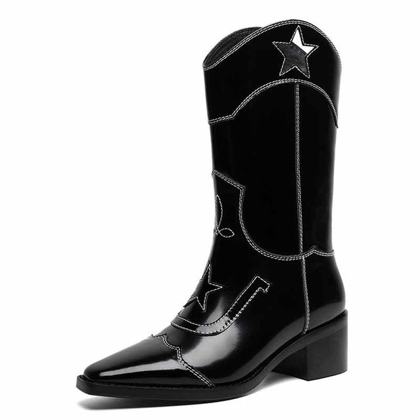 leather boots women shoes autumn winter fashionwestern cowboy ankle boots pointed toe leather black shoes woman heel boots 210507
leather boots women shoes autumn winter fashionwestern cowboy ankle boots pointed toe leather black shoes woman heel boots 210507