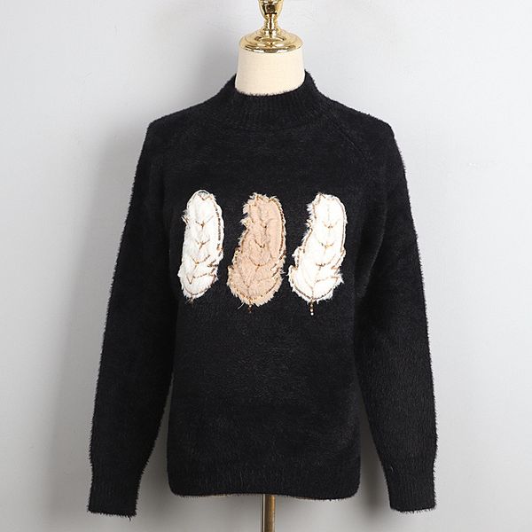 802 2020 Autumn Pullover Regular Long Sleeve Panelled Sweater Crew Neck Pink Black White Fashion Button Sweater Luxury Sweater JIANYI, White;black
802 2020 Autumn Pullover Regular Long Sleeve Panelled Sweater Crew Neck Pink Black White Fashion Button Sweater Luxury Sweater JIANYI, White;black