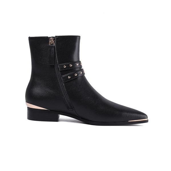 asumer selling genuine leather women's boots pointed toe buckle rivet heel low fashion shoes, Black
asumer selling genuine leather women's boots pointed toe buckle rivet heel low fashion shoes, Black