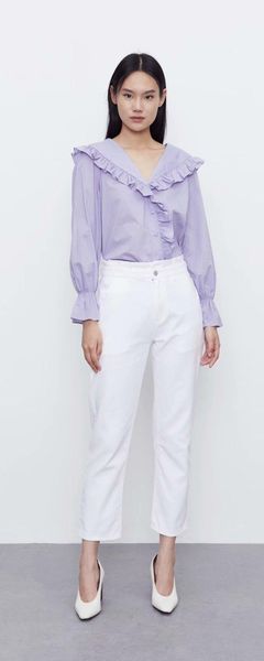 women's blouses & shirts 2021 summer elegant doll collar loose purple shirt goth zaraing vadiming sheining zanzeaing women blouse c2133, White
women's blouses & shirts 2021 summer elegant doll collar loose purple shirt goth zaraing vadiming sheining zanzeaing women blouse c2133, White