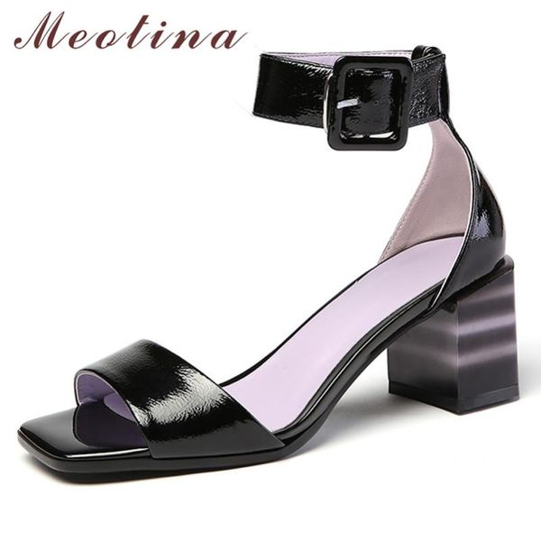 sandals meotina genuine leather women shoes buckle chunky high heels pumps ankle strap square toe ladies footwear summer purple, Black
sandals meotina genuine leather women shoes buckle chunky high heels pumps ankle strap square toe ladies footwear summer purple, Black