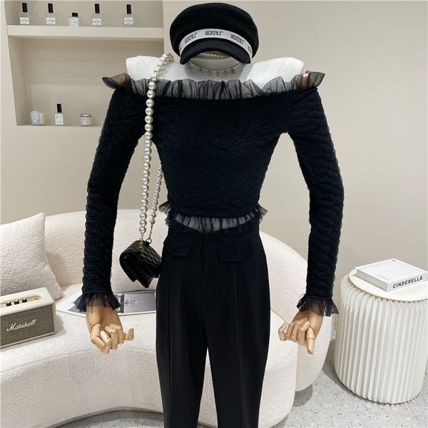 blouses nicho female spring summer fashion sweet design fine knit shirt boat short neck top, White
blouses nicho female spring summer fashion sweet design fine knit shirt boat short neck top, White