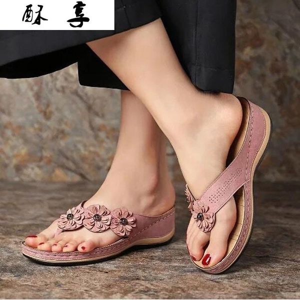 summer fashion women flat sandals women's slippers retro flowers flip flops comfortable outdoor beach, Black
summer fashion women flat sandals women's slippers retro flowers flip flops comfortable outdoor beach, Black