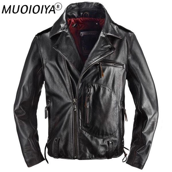 men's leather & faux men's genuine jacket head layer sheepskin retro style lapel fashion motorcycle coat male, Black
men's leather & faux men's genuine jacket head layer sheepskin retro style lapel fashion motorcycle coat male, Black