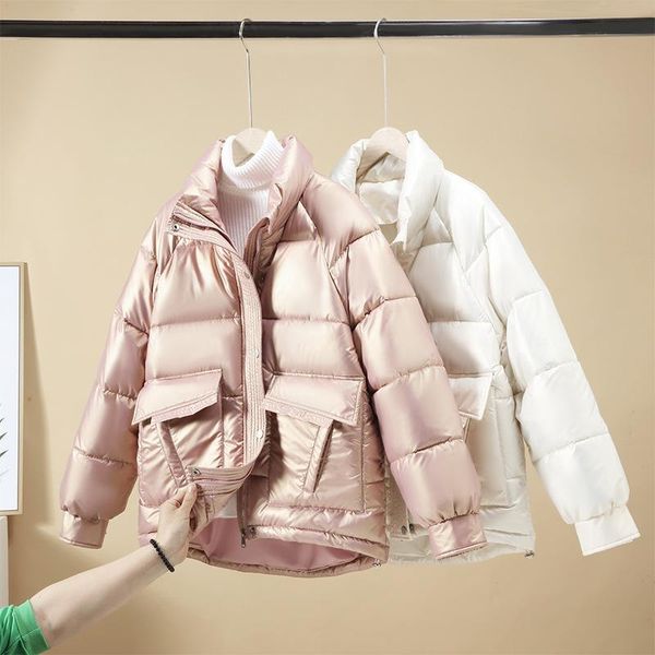 women's down & parkas winter bright face wash short bread clothes korean fashion cotton loose coat trend in 2, Black
women's down & parkas winter bright face wash short bread clothes korean fashion cotton loose coat trend in 2, Black