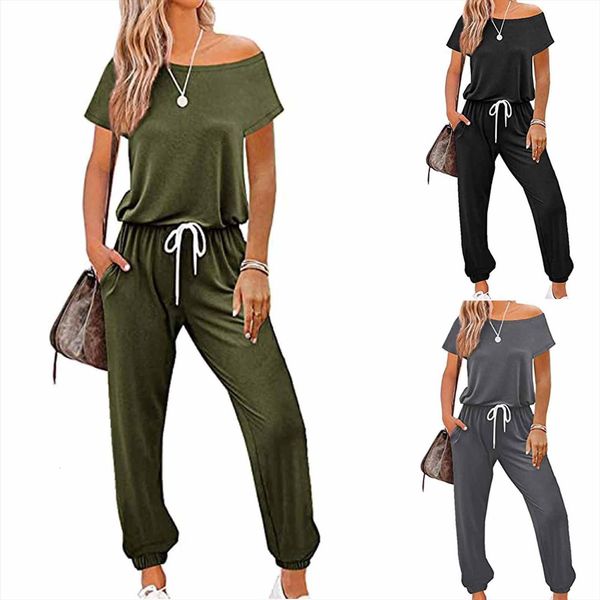 summer fashion s womenpant solid color casual off the shoulder and leg cut pants suit wide long two, White
summer fashion s womenpant solid color casual off the shoulder and leg cut pants suit wide long two, White